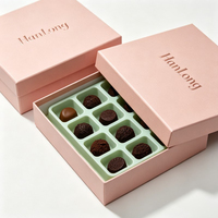 Boîte de chocolats de qualité alimentaire en gros avec couvercle, logo personnalisé, emballage de chocolats truffés de Dubaï, boîte rigide pour noix