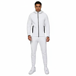 Conjunto de Pantalones Deportivos y Chaqueta con Capucha para Hombre, Diseño Moderno para Invierno, Cierre de Cremallera, Cintura Ajustable con Cordón, Transpirable y Resistente, Ideal para Entrenamiento - Product Image 1