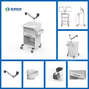 Kosteneffectieve Medische <span class=keywords><strong>Trolley</strong></span> Van Industriële Aluminiumlegering Met 4 Stille Zwenkwielen Voor Het Werkstation Van De Ziekenhuisarts - Product Image 6