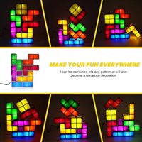 Puzzles 3D empilables DIY, lumière de nuit LED, blocs magiques lumineux dans le noir, blocs ABS emboîtables, lampe de bureau pour chambre à coucher, décoration de fête