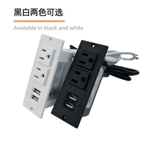 ปลั๊กไฟแบบฝังโต๊ะอเมริกันสแตนดาร์ด 2 ช่องเสียบ AC 2 พอร์ต USB พร้อมพอร์ต USB - Product Image 1