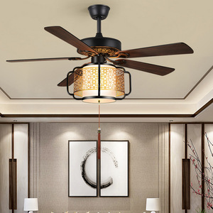 Chinese Style Ceiling Fan Light With Led Lamp For Living Room Bedroom Fixed Blade Design 10-15 Sqm Coverage - Product Image 1