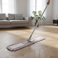 Gizmop Mopa para polvo de 100 cm con tela de microfibra. Varilla de Acero Inoxidable para Parquet, Autolimpiable, Antibacteriana, Reutilizable, Duradera y Sostenible