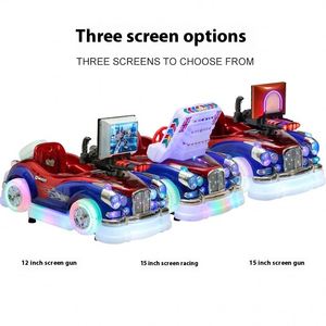 Voiture de course d'arcade pour enfants à monnayeur avec écran et lumières clignotantes, rouge et bleue, en plastique, machine de jeu d'action pour parc d'attractions - Product Image 5