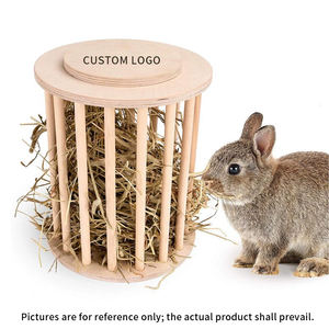 Mangeoires à foin réduisant les gaspillage, mangeoires en bois adaptées aux lapins, aux cochons d'Inde, mangeoires auto-alimentantes <span class=keywords><strong>pour</strong></span> animaux debout, gestion du foin - Product Image 4