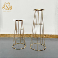 Nouveaux accessoires de décoration de mariage, vases à fleurs plaqués or pour les arrangements floraux de table