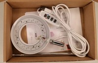 Lampe de culture LED Halo à hauteur réglable avec anneau lumineux et base de pot pour plantes d'intérieur