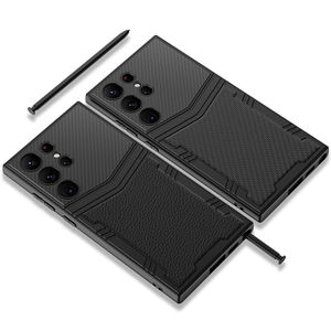 Étui de téléphone en fibre de carbone avec logo pour Samsung S23Ultra, étui en cuir <span class=keywords><strong>Risso</strong></span> anti-chute avec design de barre, style personnalisé - Product Image 5