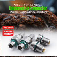 Connecteur étanche haute pression en acier inoxydable 316F pour applications sous-marines profondes (600 mètres), série FVG HVG 2-32 broches, 00W/0W/1W/2W/3W