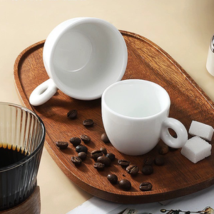 Vente en gros Tasse à expresso 60ml Tasse à café et soucoupe support Logo personnalisé <span class=keywords><strong>France</strong></span> Tasse à expresso en céramique 130ml - Product Image 2