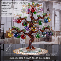 Moderne Premium-Kristall-Dekoration Farbenfrohe Klare Apfel-Baum-Glücks-Skulptur für Wohnzimmer, Teeraum und Hotel