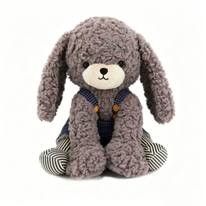 Peluche de perro personalizado, peluche de caniche, peluche de perro con orejas caídas, peluche de cachorro, peluche de perro gris - Product Image 1