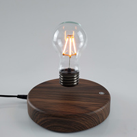 Lampe de table en bois à lévitation magnétique flottante avec ampoule, chargeur sans fil inductif créatif nordique, commande tactile, pour chambre à coucher