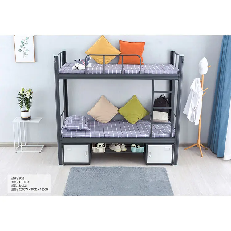 Metalen Bedframe Met Ingebouwde Hoofdeinde Loft Ijzeren Bed Industriële Stijl Dubbele Grootte Platform Bed Geen Boxspring Nodig