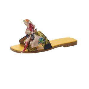 2025 nuevas sandalias planas de verano para mujer, diseño de flores rotas, Lazo de cinta, chanclas de tacón plano, goma de PVC para ropa de Primavera al aire libre - Product Image 4