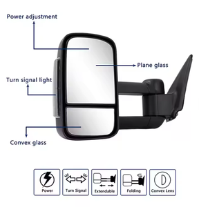 High Quality ABS Black Power Extendable Side <b>Mirror</b> with Turn Signal for Prado 150 2009-2021 New 1 Year Warranty - Product Image 2