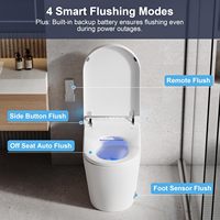 WC intelligent haut de gamme avec bidet électrique, chauffage instantané, à poser au sol, pour salle de bain d'appartement