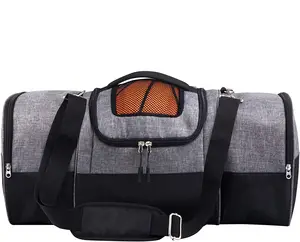Bolsa de ginástica esportiva com compartimento para sapatos e basquete, mochila grande à prova d'água para viagem, bolsa para o fim de semana e noite