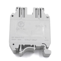 QUKJ-35 UK35N Bornier de raccordement traversant à 2 vis pour rail DIN 1000V 150A 35mm² Type de montage NS35/15 Couleur Gris