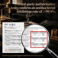 Plateaux de cils en faux vison noir antimicrobien en gros, étiquette privée, plateaux d'extensions de cils volumineux antimicrobiens, fournitures