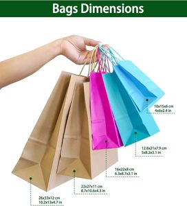 Sac de shopping de mariage en papier kraft épais avec poignée, vente chaude en usine - Product Image 3