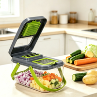 Multifunctionele voedsel- en groentesnijder, uienhakker, -slicer, -rasp, -snijder en -schaaf voor fruit, groenten en keukenkookgerei