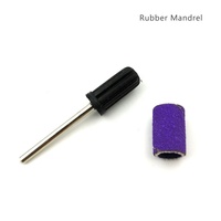 HYTOOS 100 pièces/sac Bandes abrasives violettes avec mandrin en caoutchouc Accessoires pour ponceuse à ongles Outil de polissage pour l'élimination du gel et l'entretien des ongles