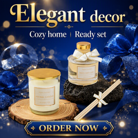Coffret Cadeau Fête des Femmes et Saint-Valentin : Bougie en Cire de Soja et Diffuseur à Bâtonnets Parfumés Faits Main de Luxe pour Décoration d'Intérieur (Vente en Gros)