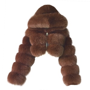 Vestes en fourrure de renard véritable pour femmes, vêtements d'hiver chauds, rose 2021, manteaux en fourrure véritable pour femmes - Product Image 3