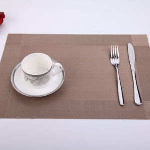 Customizable PVC Kitchen <b>Coaster</b> Set Anti-Scald Drainage Mat with Classic Faux Leather <b>Woven</b> Pattern Waterproof for Home Use - Product Image 1