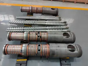 Cilindro de doble tornillo concial de alto rendimiento para extrusora Barril de doble tornillo cónico para extrusora de lámina espumada