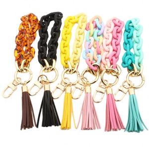 2025 New Arrival Ins Hot Selling Acrylic Decorative Splicing Korean Bracelet <b>Key</b> Chain with Multi-color for Women's <b>Key</b> <b>Ring</b> - Product Image 2