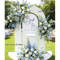 Décoration d'événements de mariage : Panneau mural floral blanc avec roses et verdure, guirlande florale pour cérémonie de mariage, scène et fête
