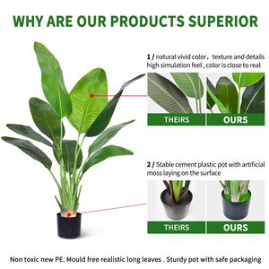 Árbol de Plátano Artificial de 1.2 m, Sin Necesidad de Ajustes, con 9 Hojas, Resistente a los Rayos UV y al Fuego, Ecológico, Tipo <span class=keywords><strong>Paradise</strong></span> Traveler's Banana - Product Image 5
