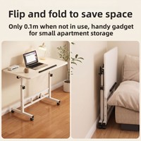 Support d'ordinateur portable sur genoux, source directe usine ; Table d'ordinateur portable pliable et réglable en hauteur avec roulettes ; Bureau puzzle relevable pour chambre à coucher