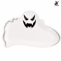 Assiettes en carton blanc 300 g/m² pour Halloween, amusantes et effrayantes, jetables, pour la table de fête à thème.