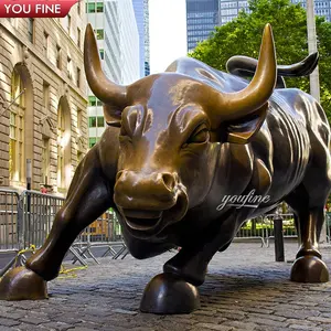 Beroemde Outdoor Decoratie Brons Wall Street Bull Sculptuur Koper Vee Standbeeld