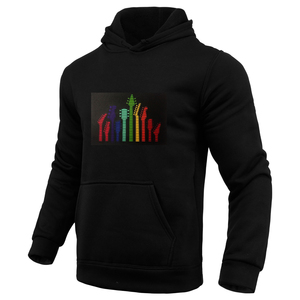 Sudadera Luminosa con Panel EL Activado por Voz, con Diseño Musical a Cuadros, Pulsante y LED, para Fiestas, Casual y Entretenimiento - Product Image 6