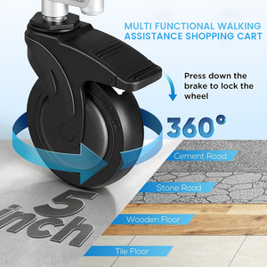 Equipo Médico, Andador con Ruedas y Asiento, con Frenos de <span class=keywords><strong>Mano</strong></span>, Plegable, para el Cuidado de Personas Mayores en el Hogar - Product Image 3