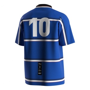 Maillot de football à col polo en V, conçu avec une construction respirante et à séchage rapide, et options de logo personnalisé pour les matchs de ligue - Product Image 3