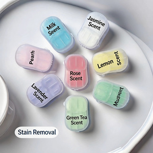 Boîte de 20 mini-savons portables hydrosolubles en feuilles <span class=keywords><strong>pour</strong></span> le lavage des mains – <span class=keywords><strong>Savon</strong></span> en papier de voyage <span class=keywords><strong>pour</strong></span> un nettoyage de base - Product Image 2