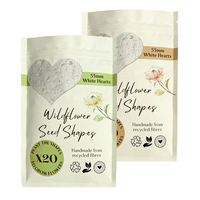 Sac refermable personnalisé à trois côtés, en papier kraft blanc biodégradable, pour l'emballage des graines de fleurs de jardin