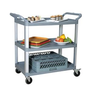 Carrito de Servicio de 3 Niveles de Plástico para Hotel, Restaurante y Catering, con Ruedas, Negro/Gris, Garantía de 3 Meses, Directo de Fábrica - Product Image 3