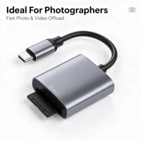 Lecteur de carte SD USB C 2.0 portable en alliage d'aluminium, adaptateur de mémoire OTG à fente unique pour ordinateur portable, téléphone, tablette, photographie