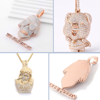 Pendentif Hip Hop en Argent Sterling S925 avec Moissanite en Forme d'Animal, Sertissage Glacé, Testeur de Diamant D VVS1 Inclus, Cadeau pour Hommes et Femmes