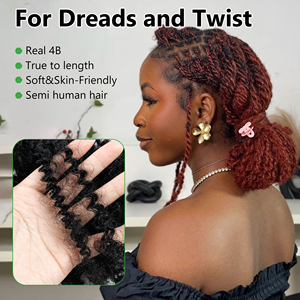 Mèches de cheveux synthétiques de qualité supérieure 4A 4B 4C, 20 pouces, matière douce, 50g, légères, sans nœuds, pour tresses et dreadlocks - Product Image 4