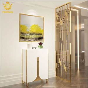 Golden <strong>Leaf</strong> Luxury Hotel Laser Cut <strong>Screens</strong> Room Divider Metal <strong>Screen</strong> - Product Image 2