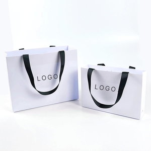 Bolsa de <span class=keywords><strong>Papel</strong></span> Blanca Personalizada con Logotipo, Precio de Fábrica, Bolsa de <span class=keywords><strong>Papel</strong></span> para Compras y Regalos con Asa de Cinta, Bolsa de <span class=keywords><strong>Papel</strong></span> - Product Image 1