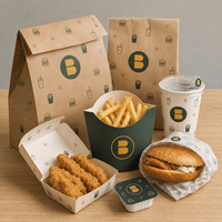Fabricant de contenants jetables en carton pour emballages alimentaires de qualité supérieure, personnalisés avec logo, pour hamburgers, frites et plats à emporter, destinés aux marques de livraison.