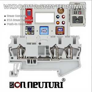 PTS Conector de Bloque de Terminales Universal de Tipo Resorte de 2.5mm, Bloque de Terminales de Tornillo para Riel DIN Montado en Riel Eléctrico - Product Image 2